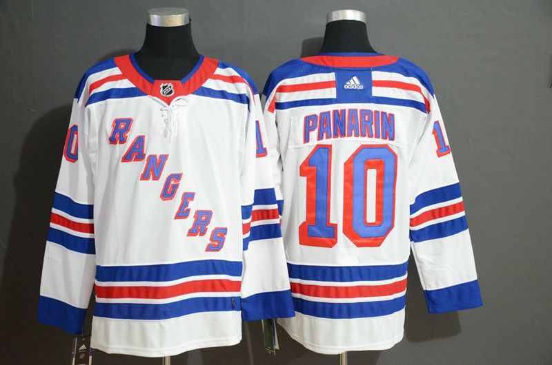 Men New York Rangers #10 Panarin White Adidas Stitched NHL Jersey